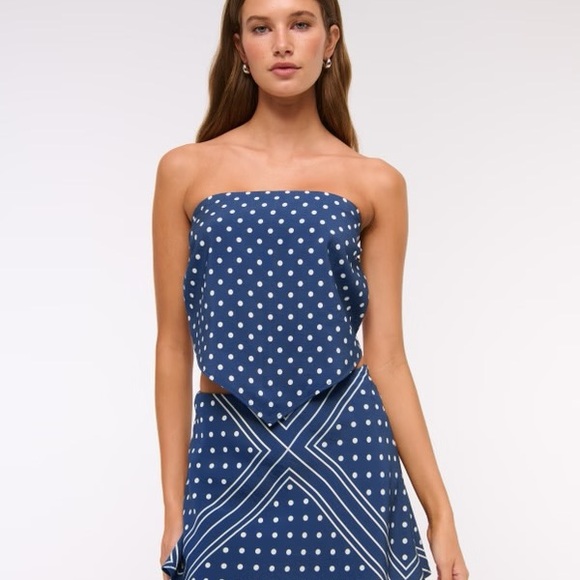 Abercrombie & Fitch Tops - Abercrombie & Fitch Bra Free Strapless Scarf Tube Top Polka Dot